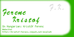 ferenc kristof business card