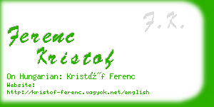 ferenc kristof business card